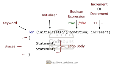 C#'s for loop structure