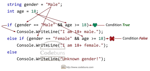 C#'s if else-if else condition example 2